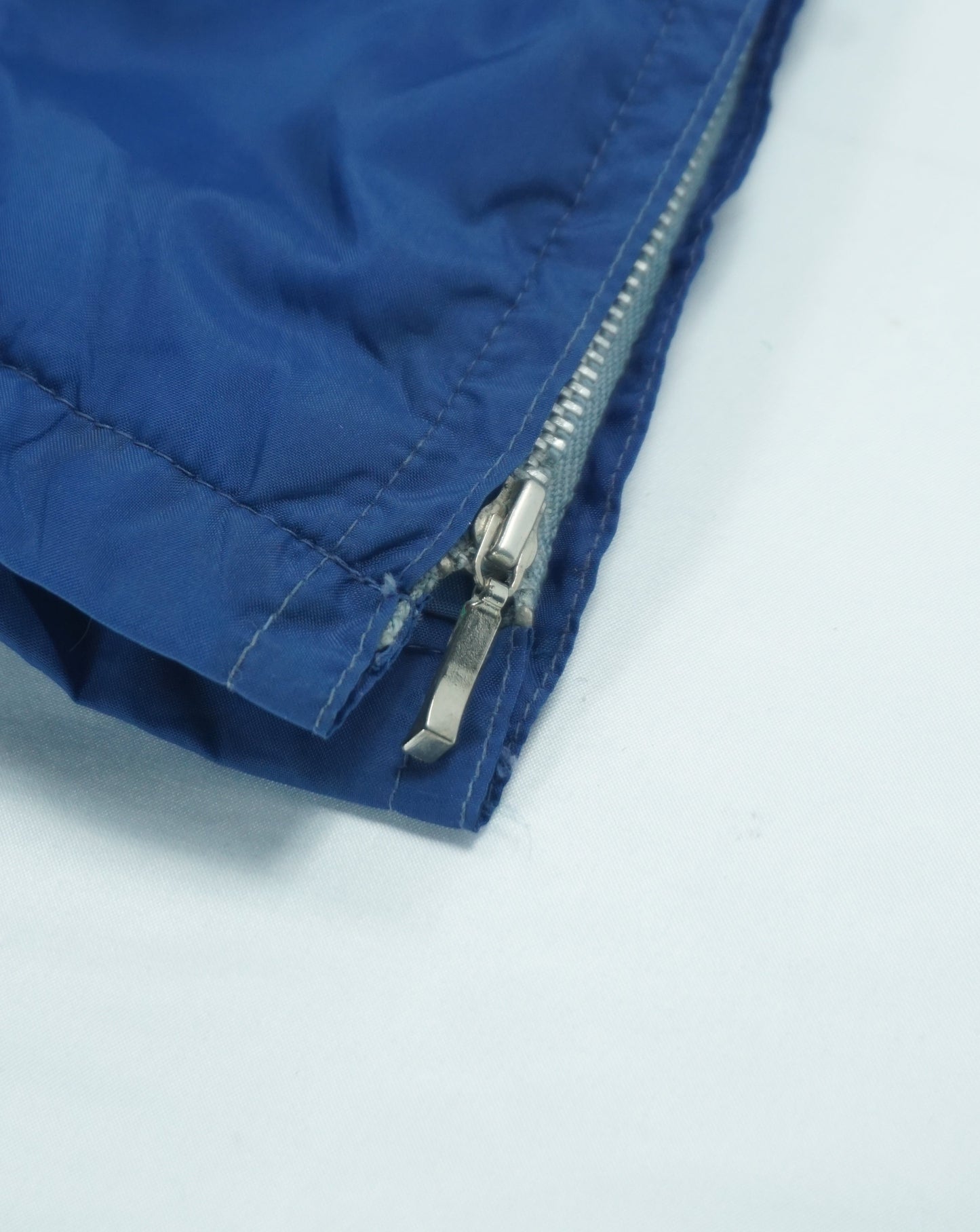 Blue Nylon Hooded Anorak Pullover Jacket