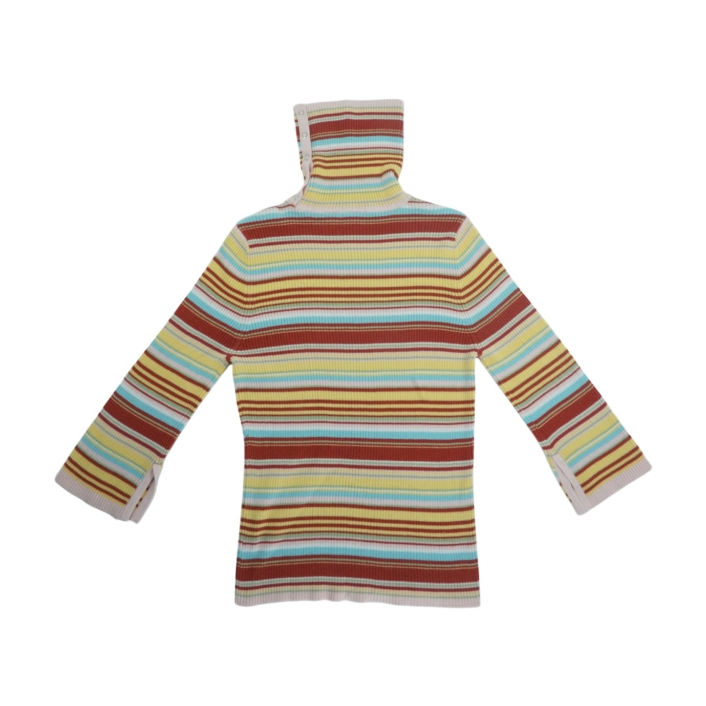 xhiliration / Pastel Multi Border Turtle Neck Knit