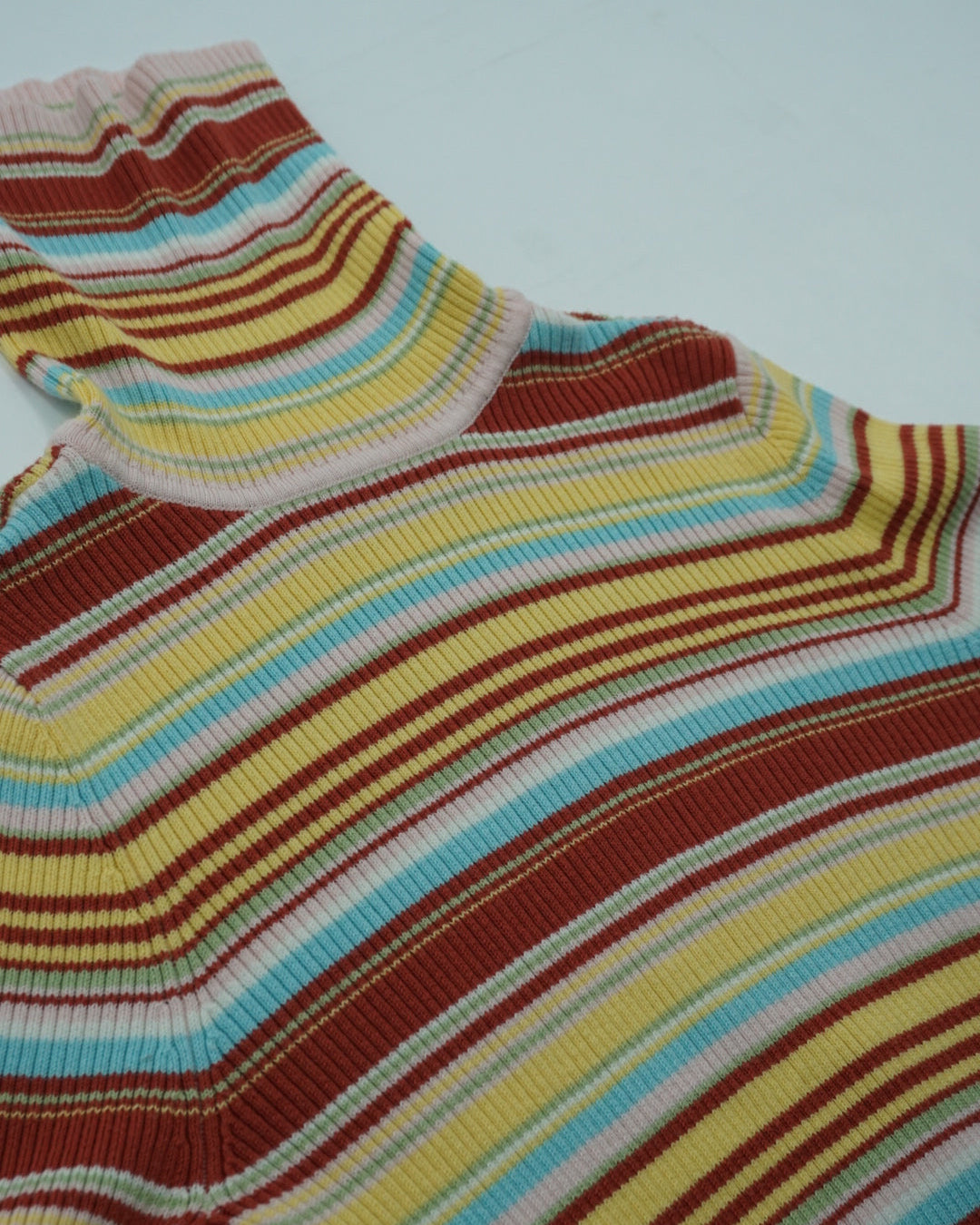 xhiliration / Pastel Multi Border Turtle Neck Knit