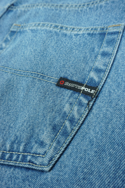 Southpole Wide Straight Denim Pants – Light Blue