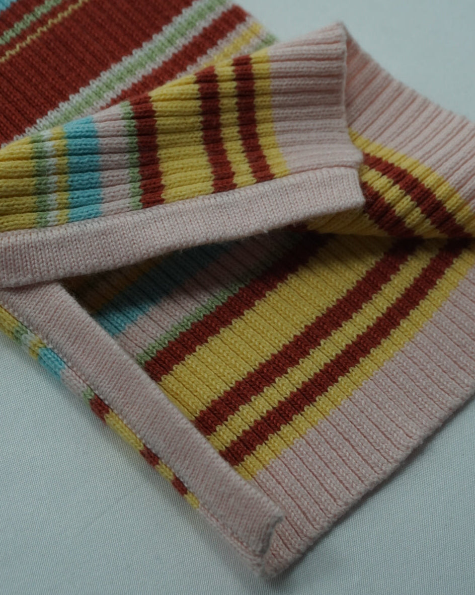 xhiliration / Pastel Multi Border Turtle Neck Knit