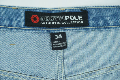 Southpole Wide Straight Denim Pants – Light Blue