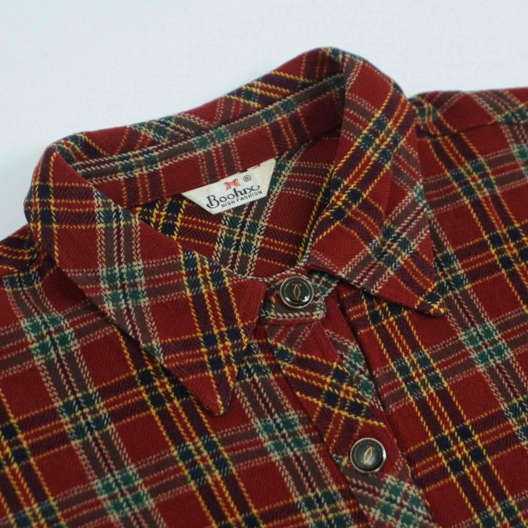 Vintage Red Plaid Work Shirt