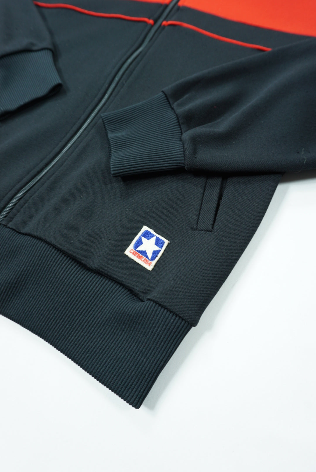 90s–00s DEADSTOCK FEEL Track Jacket – Black × Red / CONVERSE