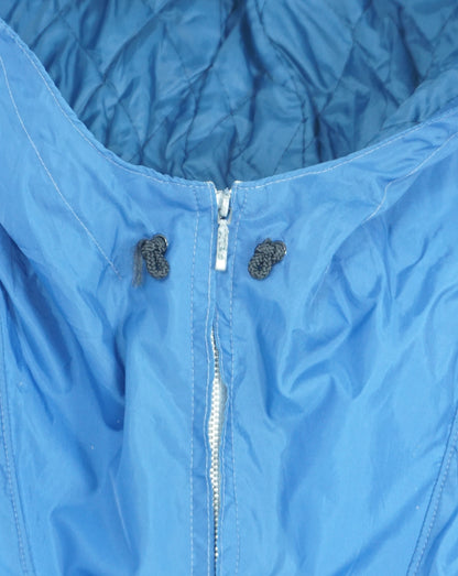 Blue Nylon Hooded Anorak Pullover Jacket