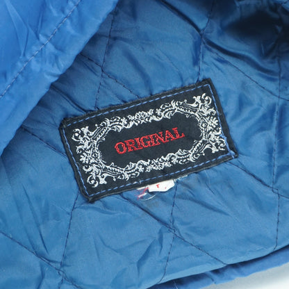 Blue Nylon Hooded Anorak Pullover Jacket