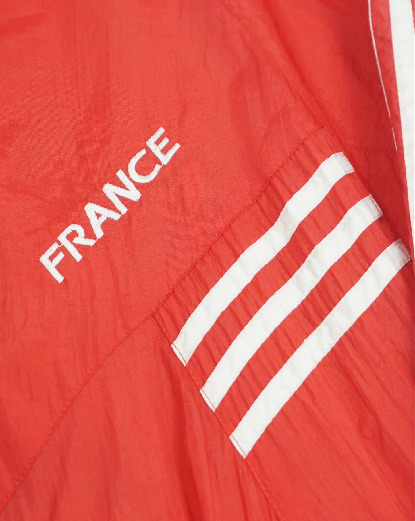 France Print Red Track Zip Jacket with Stripe Detail