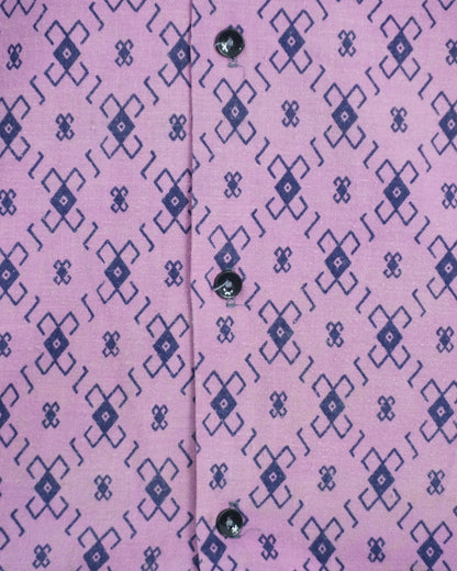 Geometric Pattern Pink Shirt