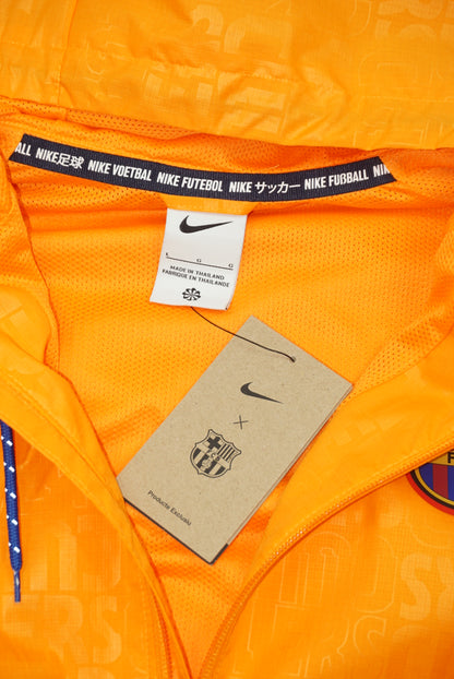 Nike × FC Barcelona Orange Hooded Jacket
