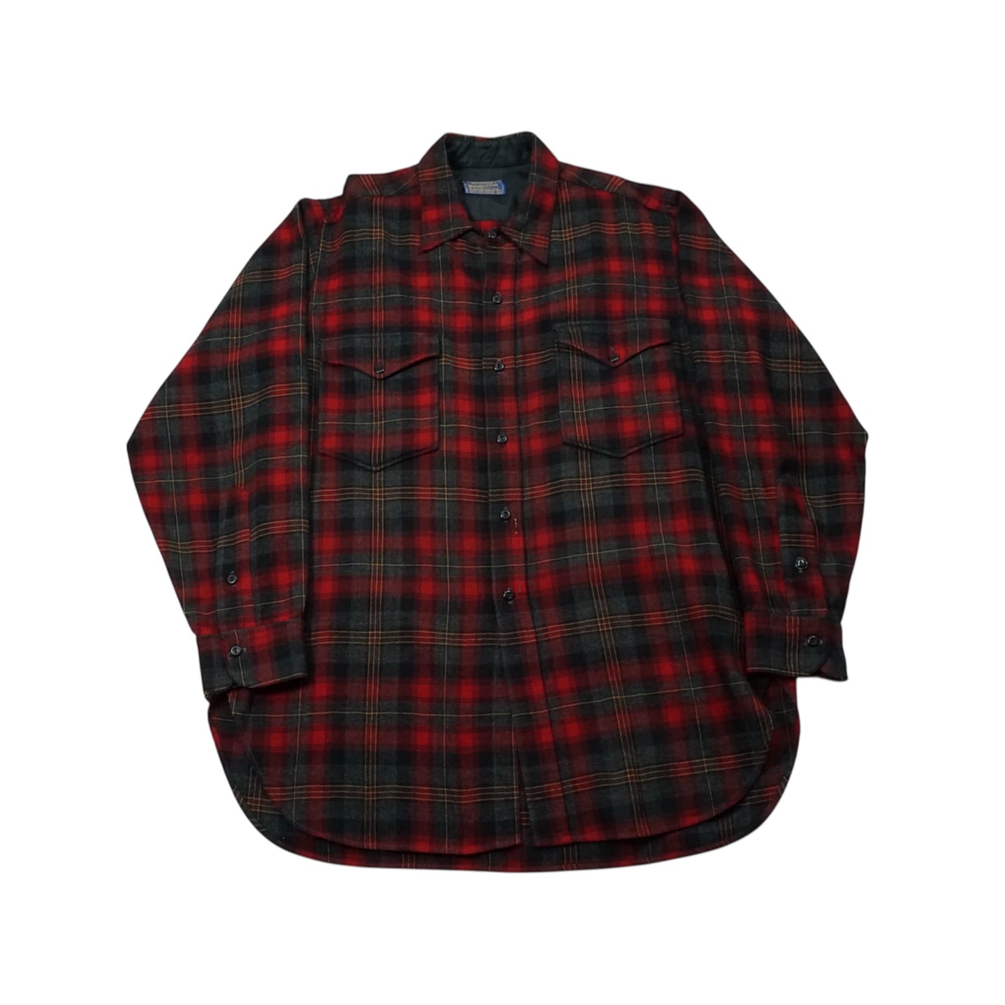 PENDLETON Plaid Wool Shirt – Faded Red × Black (XL) / USA